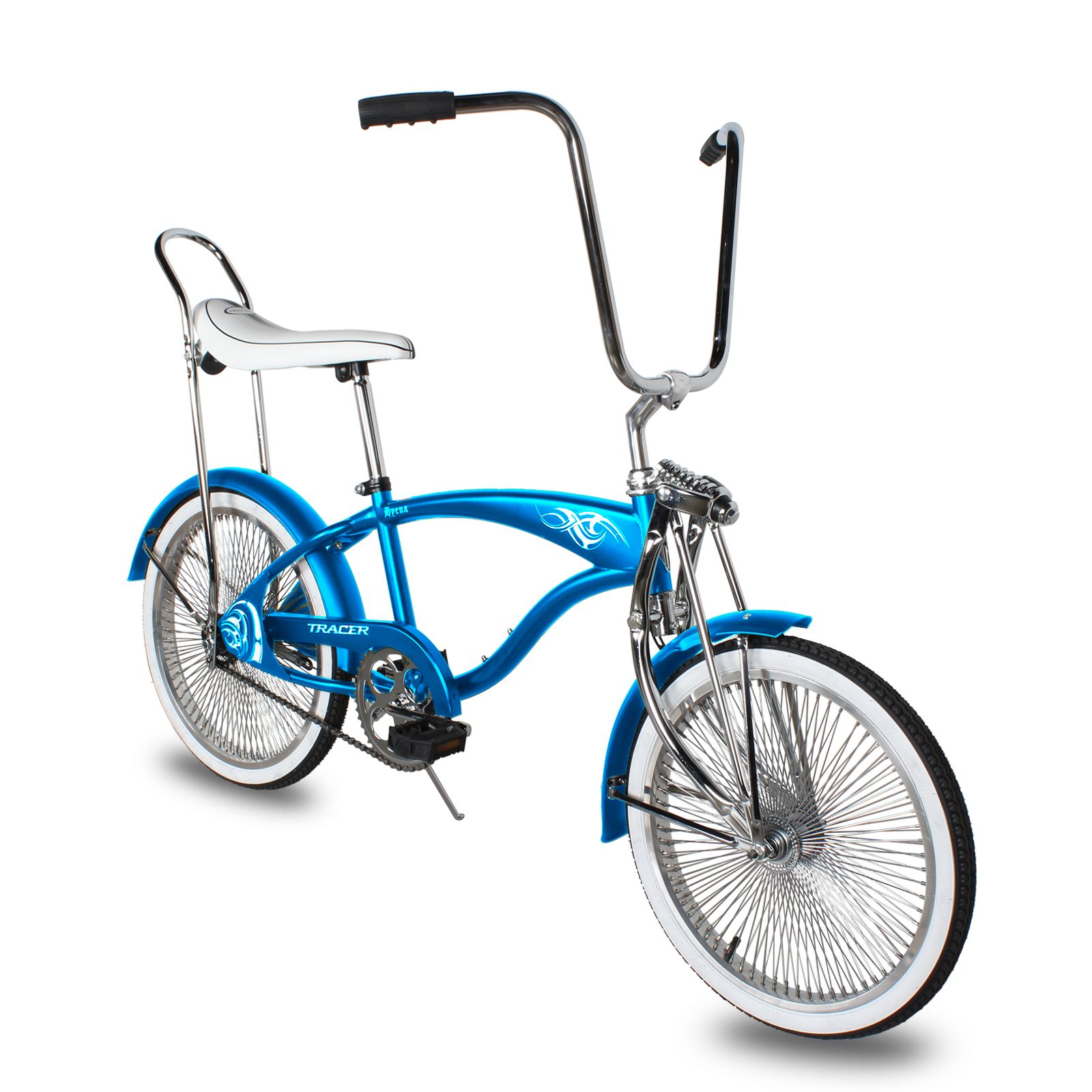 Tracer Hyena Classic Beach Lowrider Bike w/140H wheel, Single Speed, w/ Banana Seat