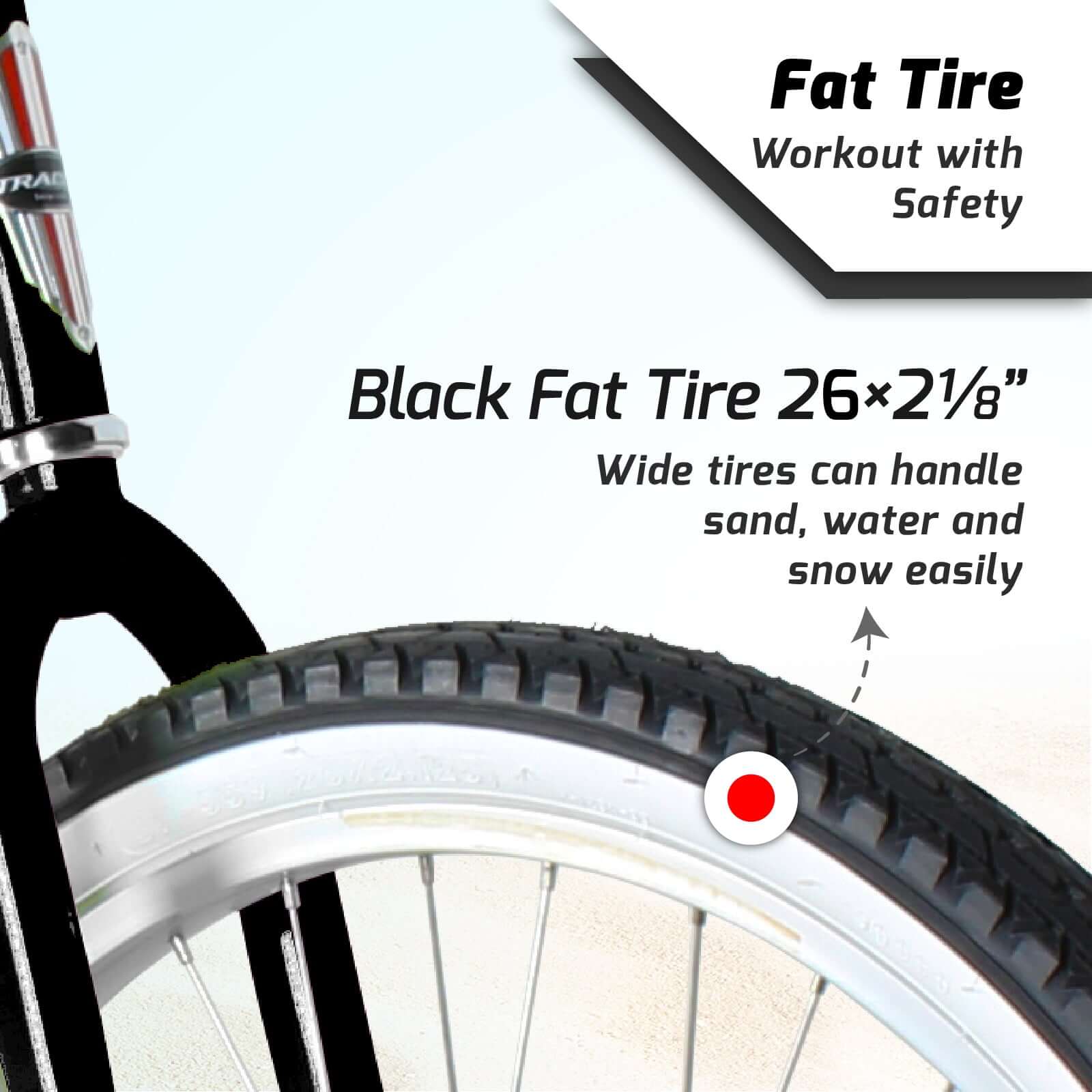 Tracer BORA-M 26" Beach Cruiser Hybrid Bikes Single Speed For Men, Hi-Ten steel Frame, Moon Type Handlebar, Coaster Brake with Comfortable leather Saddle - Tracer Bikes