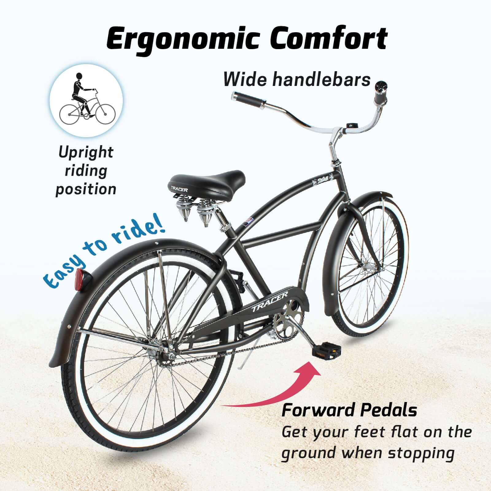 WAIT FOR EDIT Tracer TAHA 26" Beach Cruiser Bikes 1 & 7 Speed for Male - Tracer Bikes