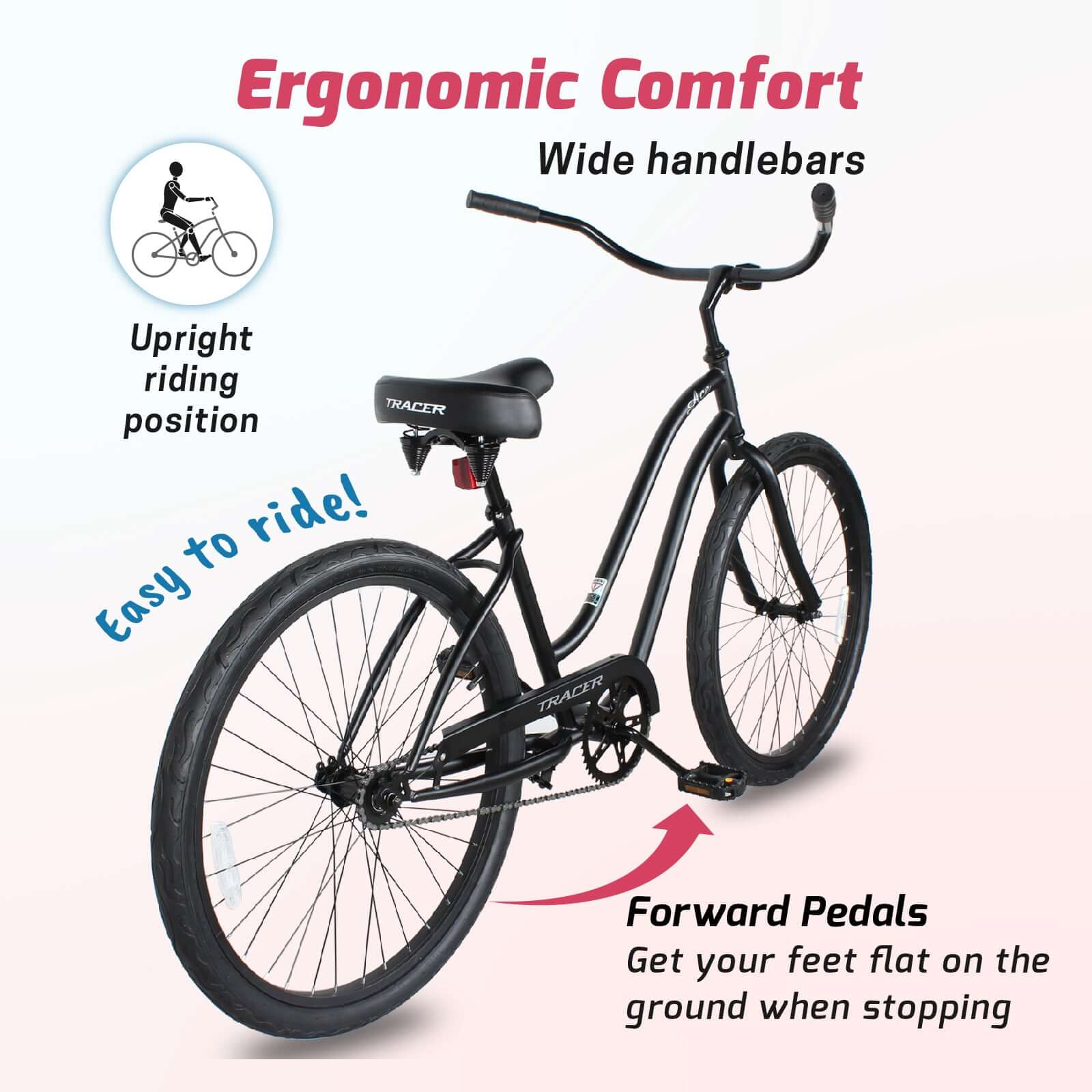 Tracer ACE-F 26" Beach Cruiser Bikes Single Speed for women