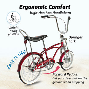 Tracer Smart Classic lowrider Beach Cruiser Bike Single Speed
