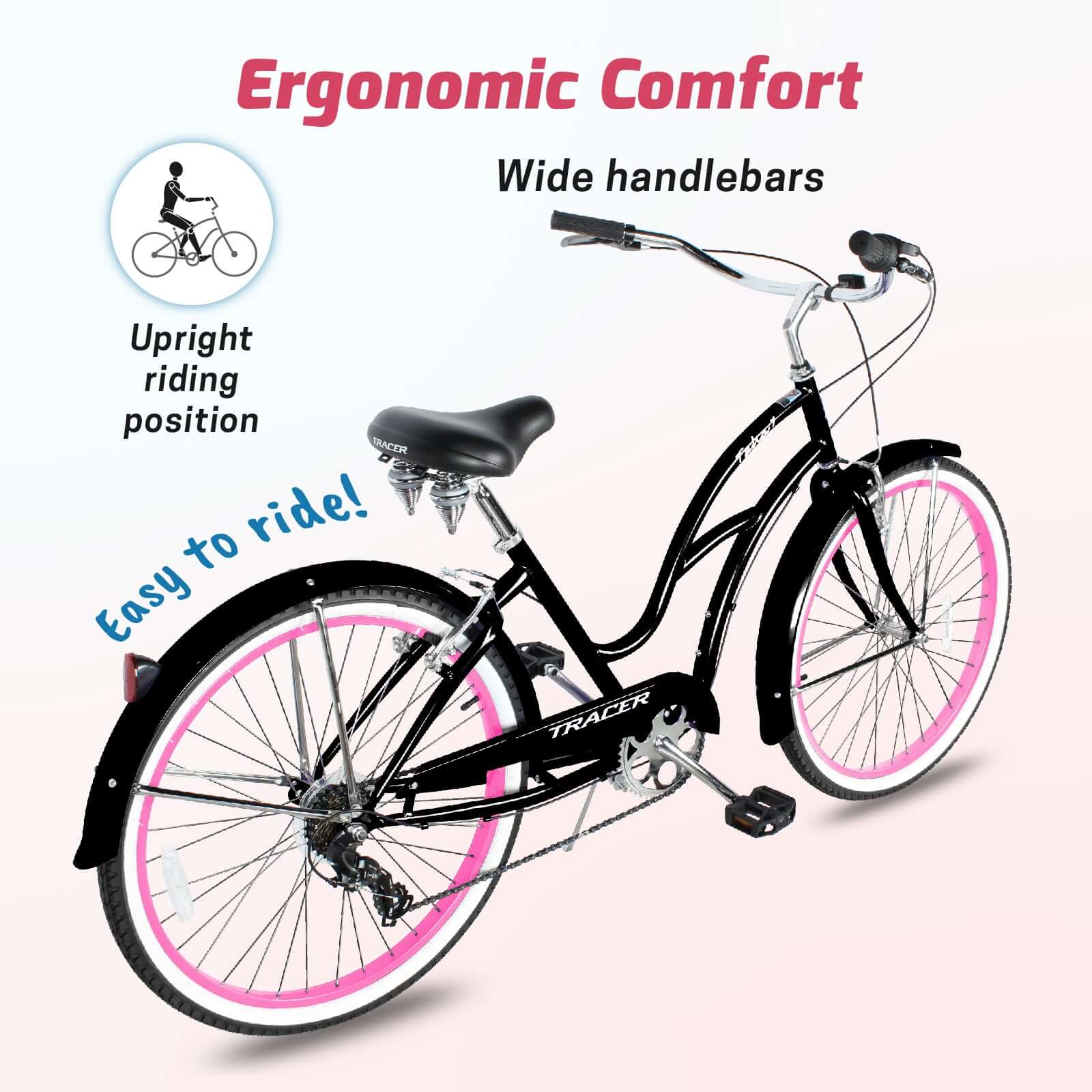 Tracer TAHA 26" Beach Cruiser Bikes 1 & 7 Speed for Women