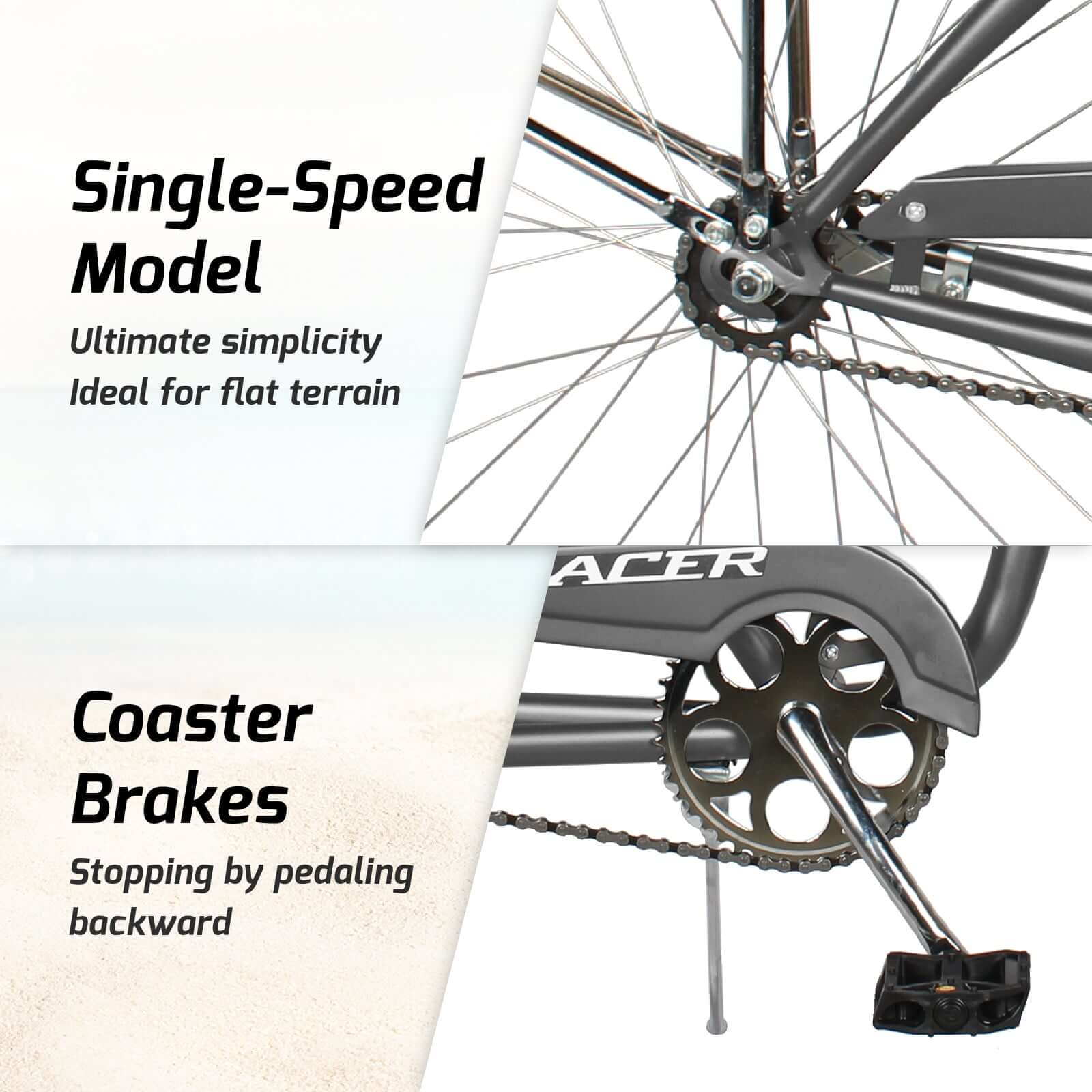 WAIT FOR EDIT Tracer TAHA 26" Beach Cruiser Bikes 1 & 7 Speed for Male - Tracer Bikes