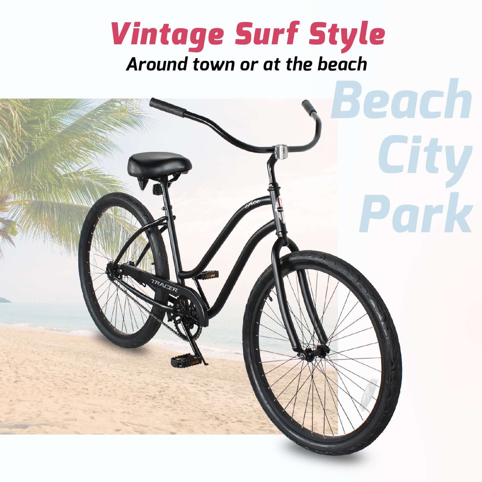 Tracer ACE-F 26" Beach Cruiser Bikes Single Speed for women