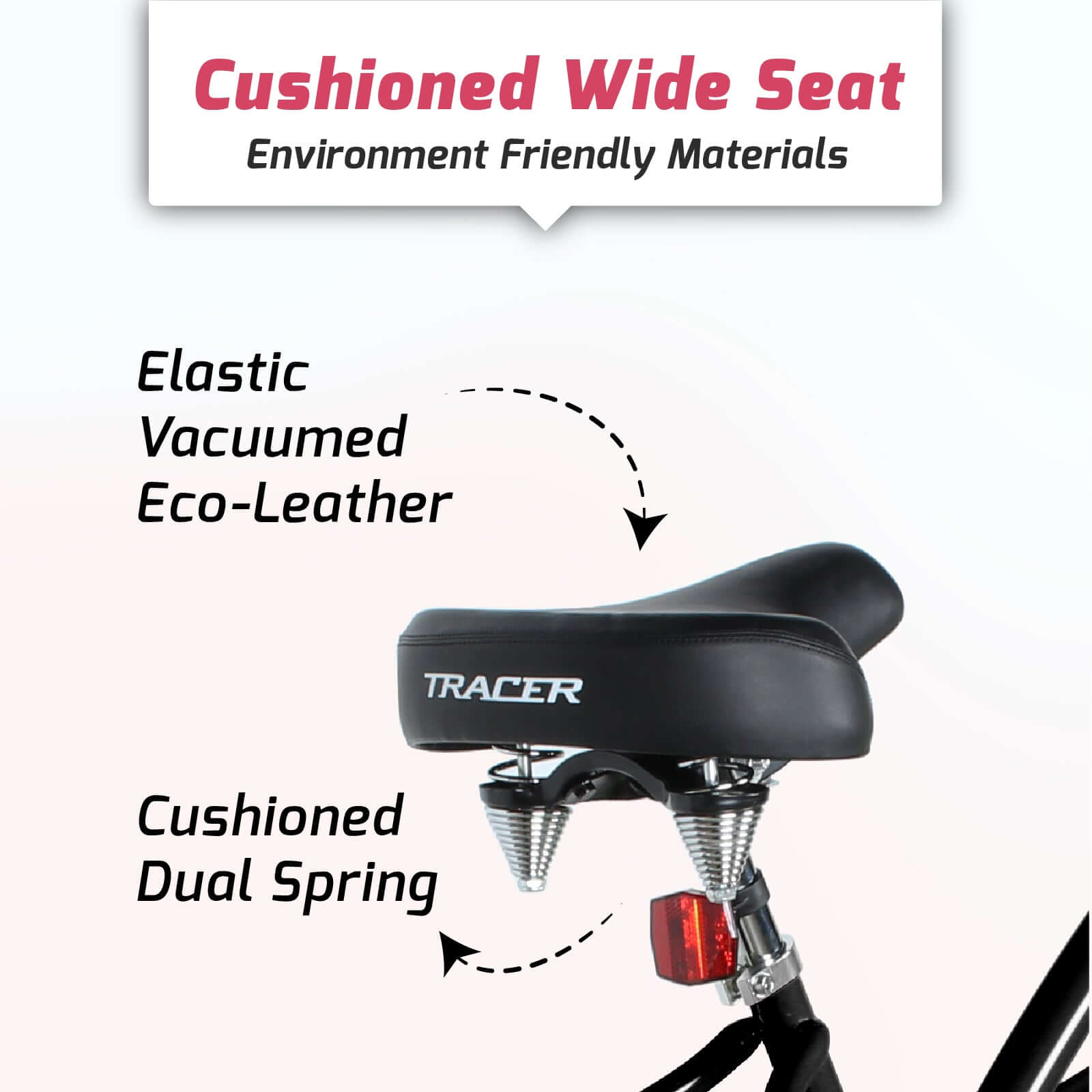 Tracer BORA-F 26" Beach Cruiser Bikes Single Speed for Women, Hi-Ten steel Frame, Moon Type Handlebar, Coaster Brake with Comfortable leather Saddle - Tracer Bikes