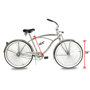 Tracer Cheetah Vintage Stretch Cruiser Bike, Single Speed