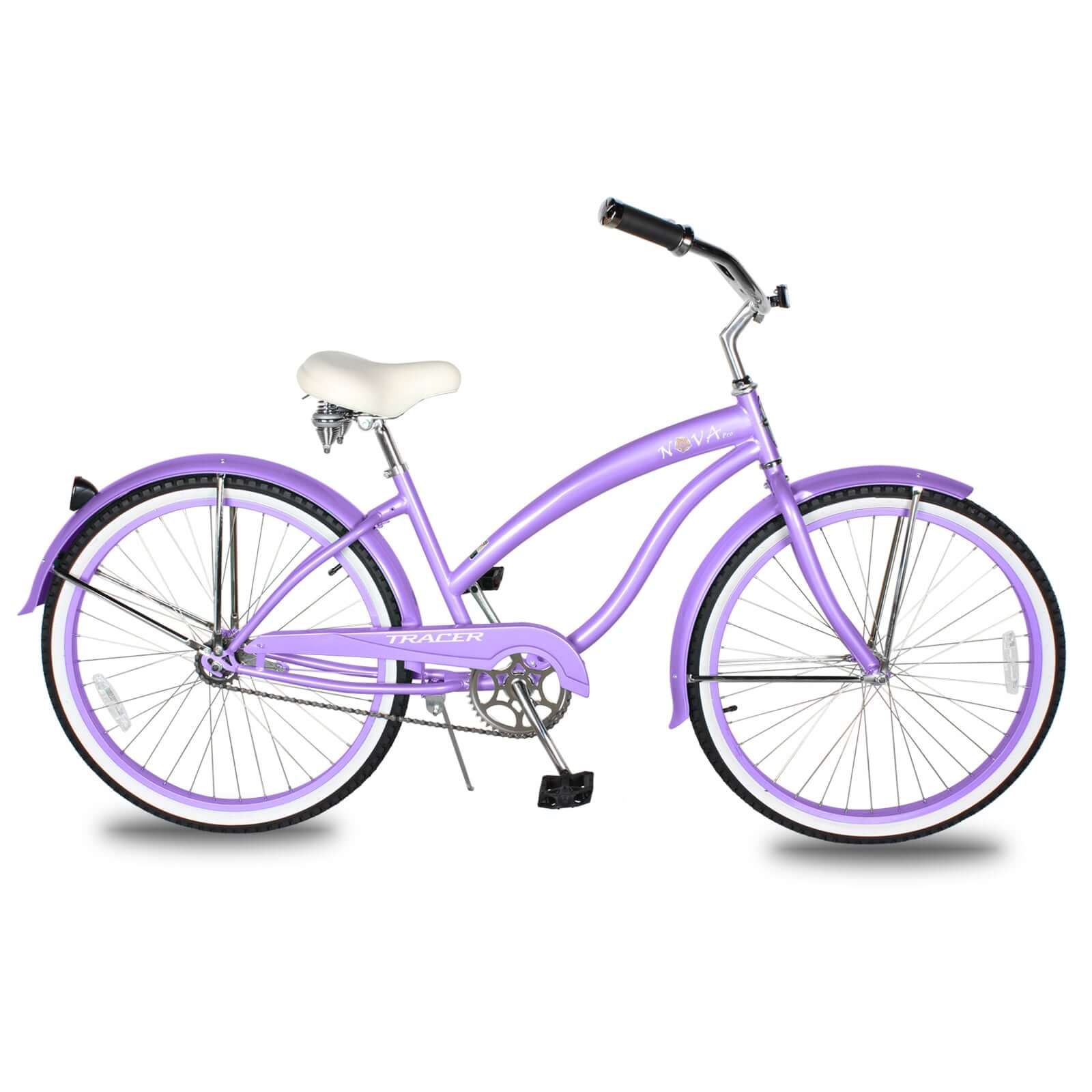 Tracer NOVA 26" Beach Cruiser Bikes Single Speed, w/ Moon-type handlebar, KT Coaster Brake for WOMEN - Tracer Bikes