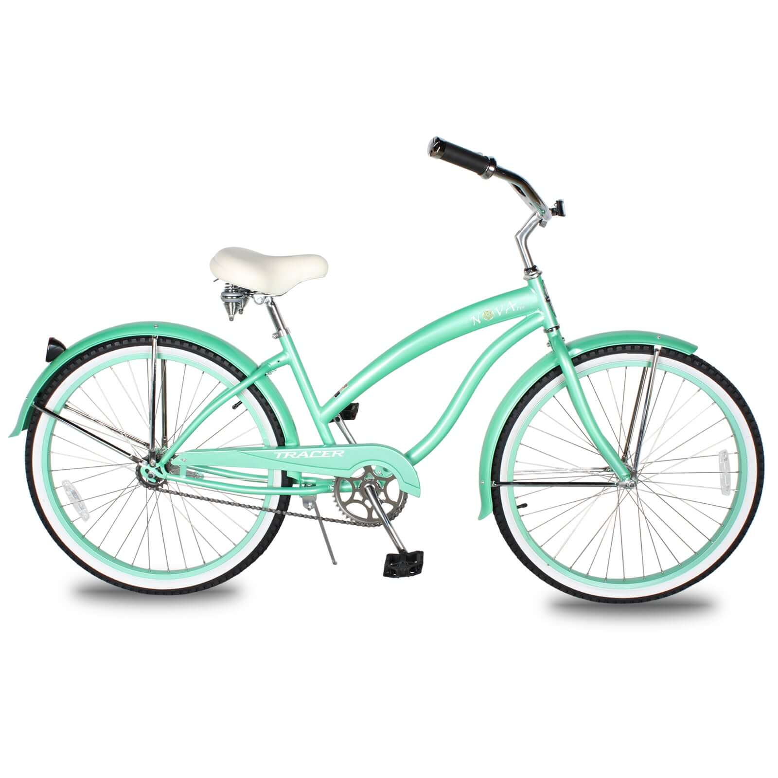 Tracer NOVA 26" Beach Cruiser Bikes Single Speed, w/ Moon-type handlebar, KT Coaster Brake for WOMEN - Tracer Bikes