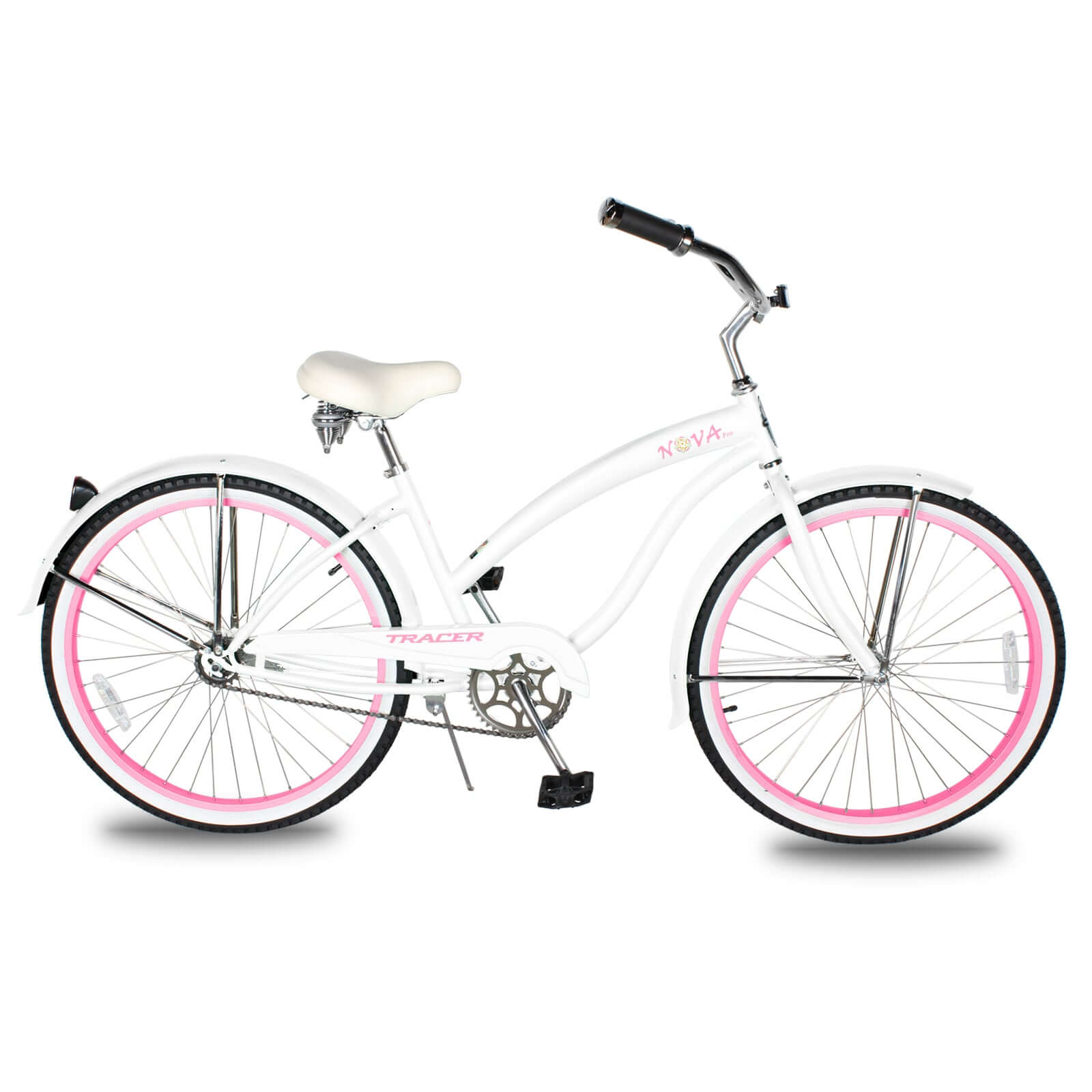 Tracer NOVA 26" Beach Cruiser Bikes Single Speed, w/ Moon-type handlebar, KT Coaster Brake for WOMEN - Tracer Bikes