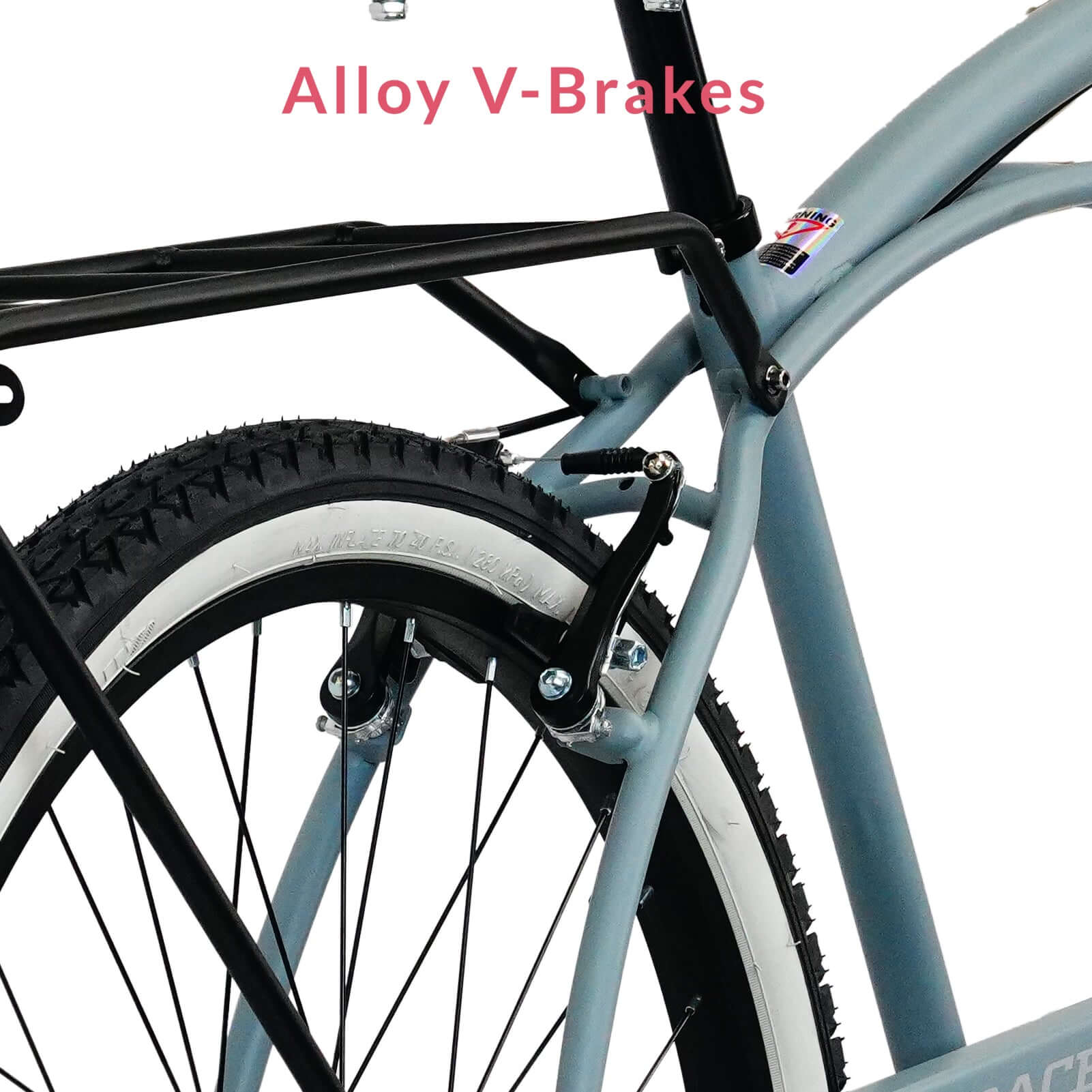 Close-up of the Tracer BORA-7-M 26" Beach Cruiser Bikes 7-Speed for Men's alloy V-brake.