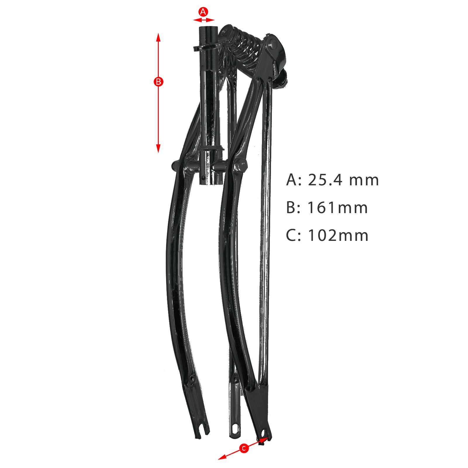 Tracer FK-SP26161102 26" Lowrider Classic Spring Fork Regular Bend (1'')25.4 mm