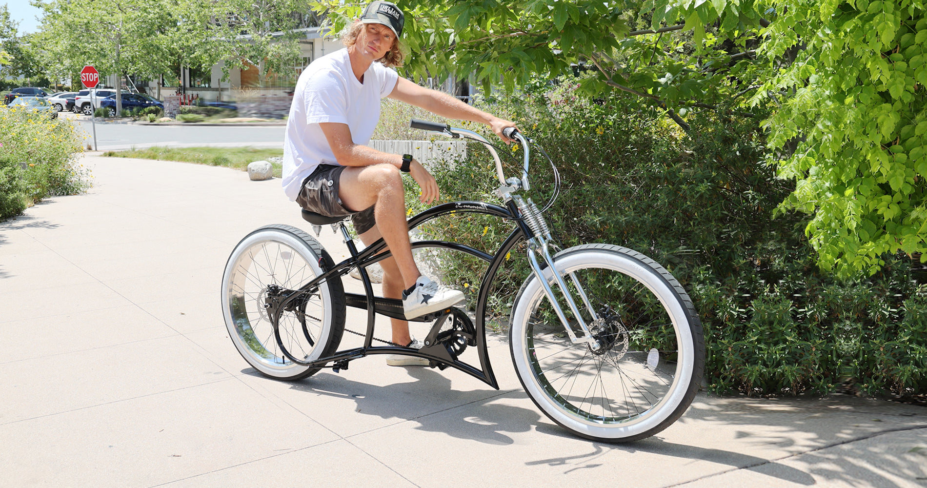 stretch lowrider bicycle Tracer Master 2.0 GS 20" Chrome Coaster Cruiser Bike Classic Style Rise steel handlebars ensure a fun and upright ride Personal Cruiser, Lowrider, Custom Bicycle