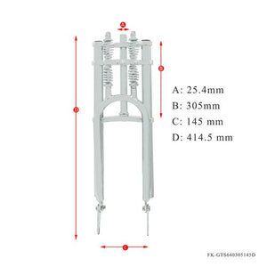 Tracer 1" Threadless Dual Springer Bike Fork Disc Brake for 26-29in 3.0 4.0 Tire Tracer Bikes