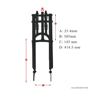 Tracer 1" Threadless Dual Springer Bike Fork Disc Brake for 26-29in 3.0 4.0 Tire Tracer Bikes