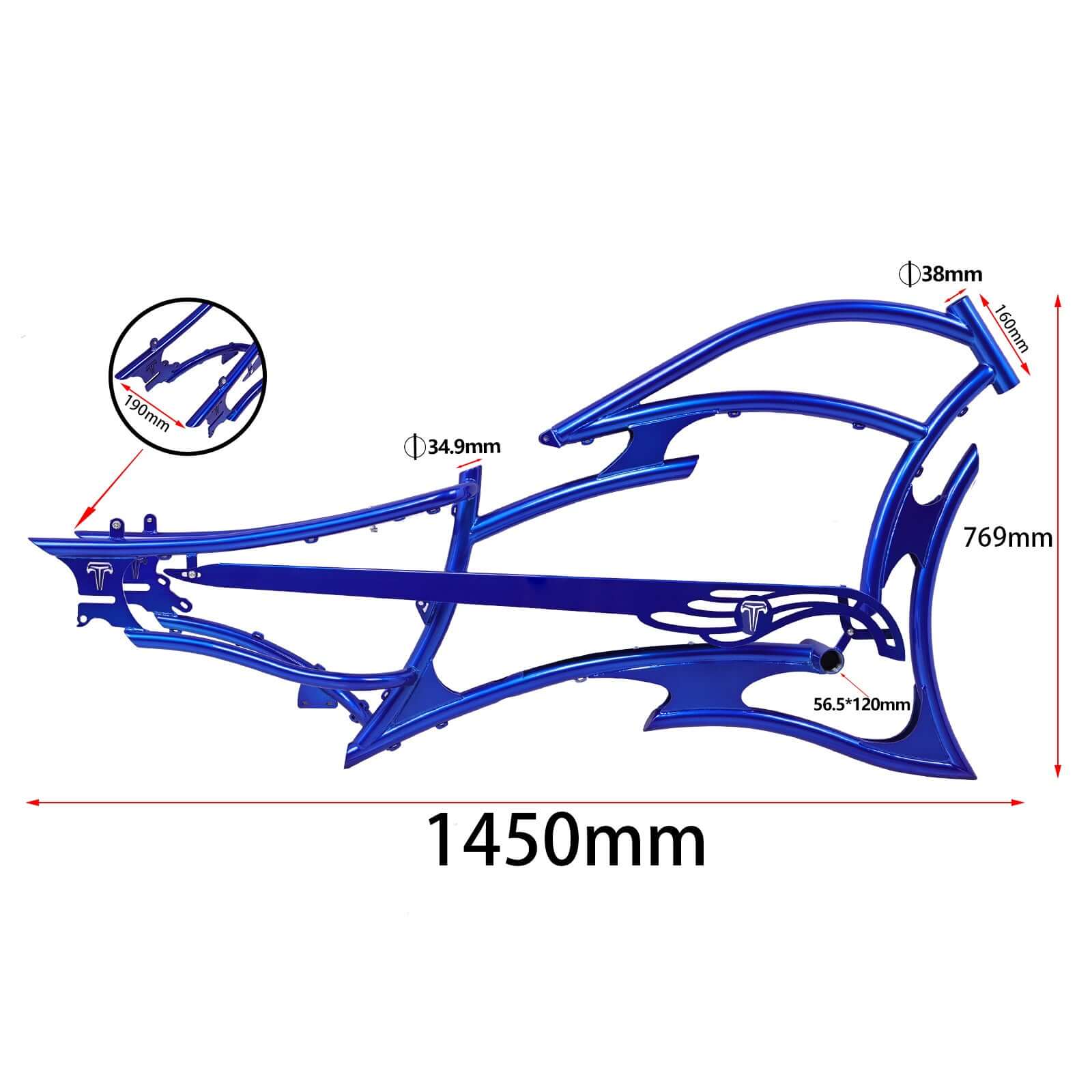 Tracer FM-RAIDER-7 26" Stretch Cruiser Bikes Steel Frame