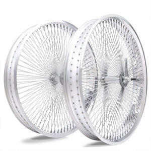 Tracer WH-TR7526140 26"x3"x13Gx140H Aluminum Polish FAT Rims Wheel Set.