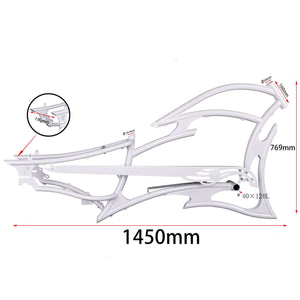 White Tracer FM-Raptor Stretch Cruiser Ebike Frame Size.