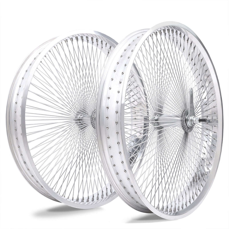 Tracer WH-TR9526140 26"x4"x13Gx140H Aluminum Polish FAT Rims Wheel Set.
