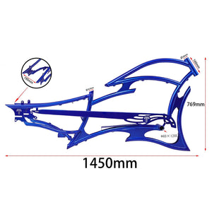 Tracer FM-Raptor Electric Beach Cruiser Bike Frame, 26inch, single speed/7 speed, dimensions.