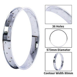 Tracer RM-TR95G2636-CP 26"*3" 26"x4"x13Gx36H Mirror Chrome Bike Fat Rims Tracer Bikes
