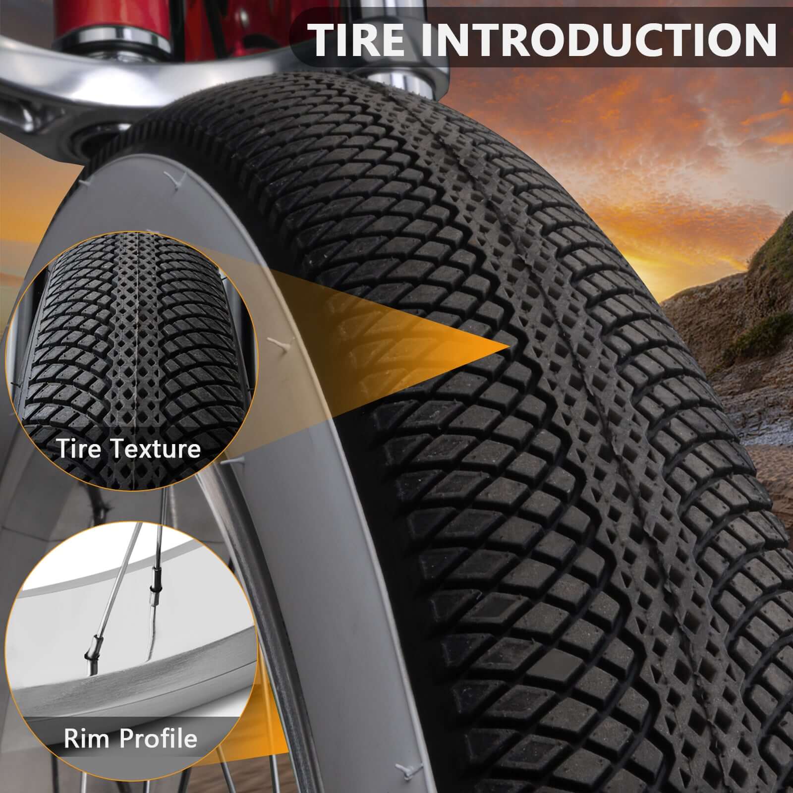 Introducing the Tracer Arcadia GT Chopper Cruiser Bike's fat tire.