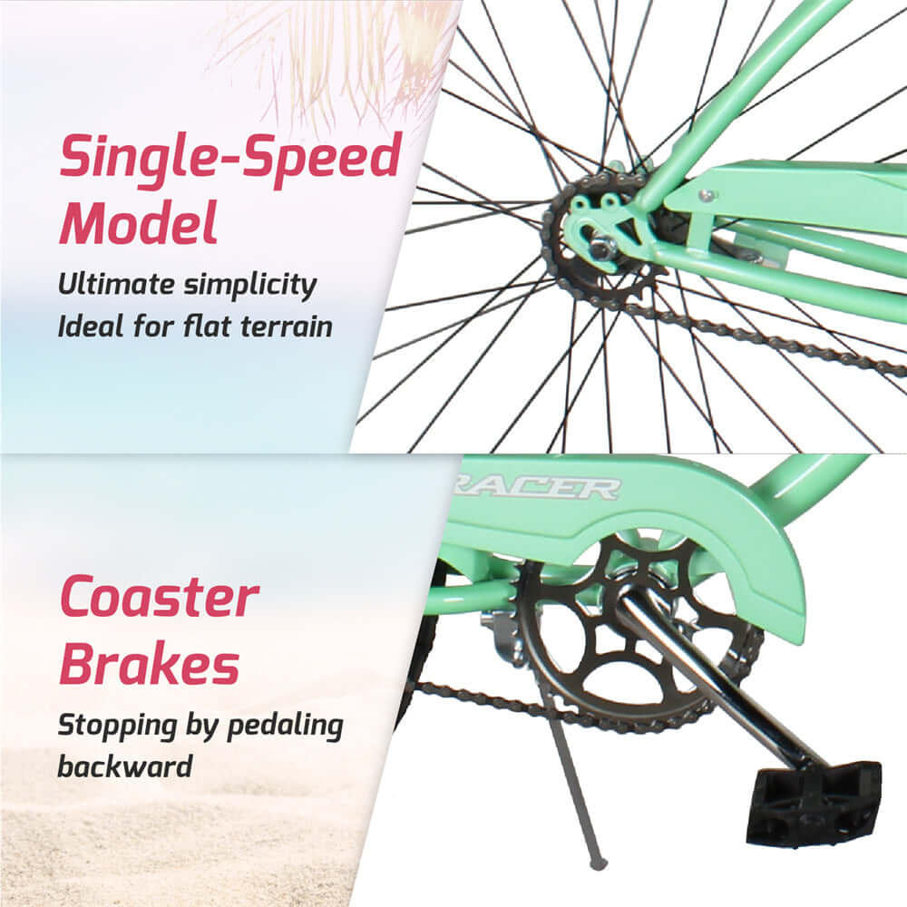 Tracer AVERA-F 26" Beach Cruiser Bikes Single Speed for Women.