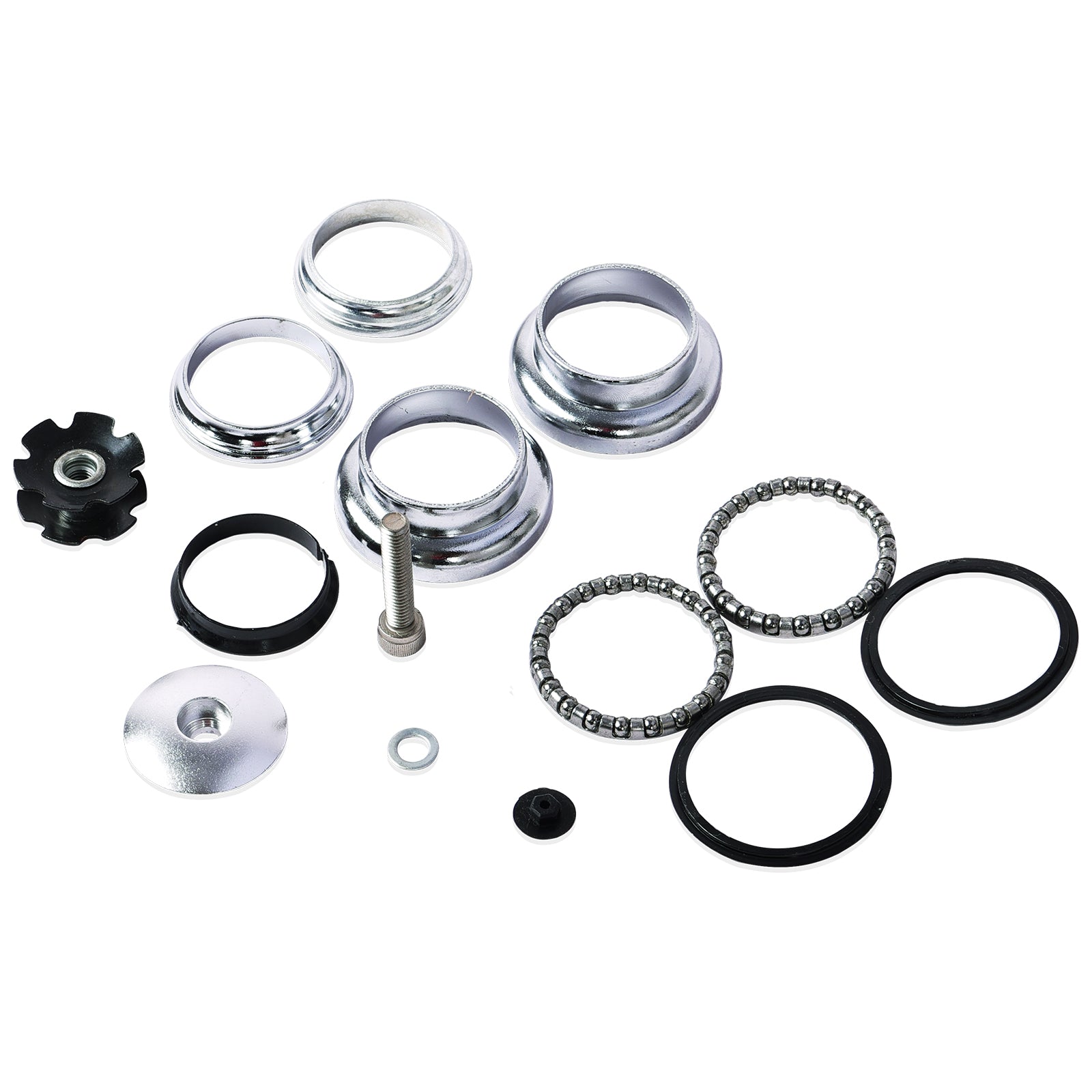 Tracer  HS-XR-W10-A 1-1/8 Headset  Black /Chrome Tracer Bikes