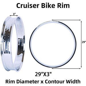 Tracer RM-TH7529140-CP Bicycle Mirror Electroplating Rim 29" x 14G x 140H 80mm For Cruiser Bike Tracer Bikes
