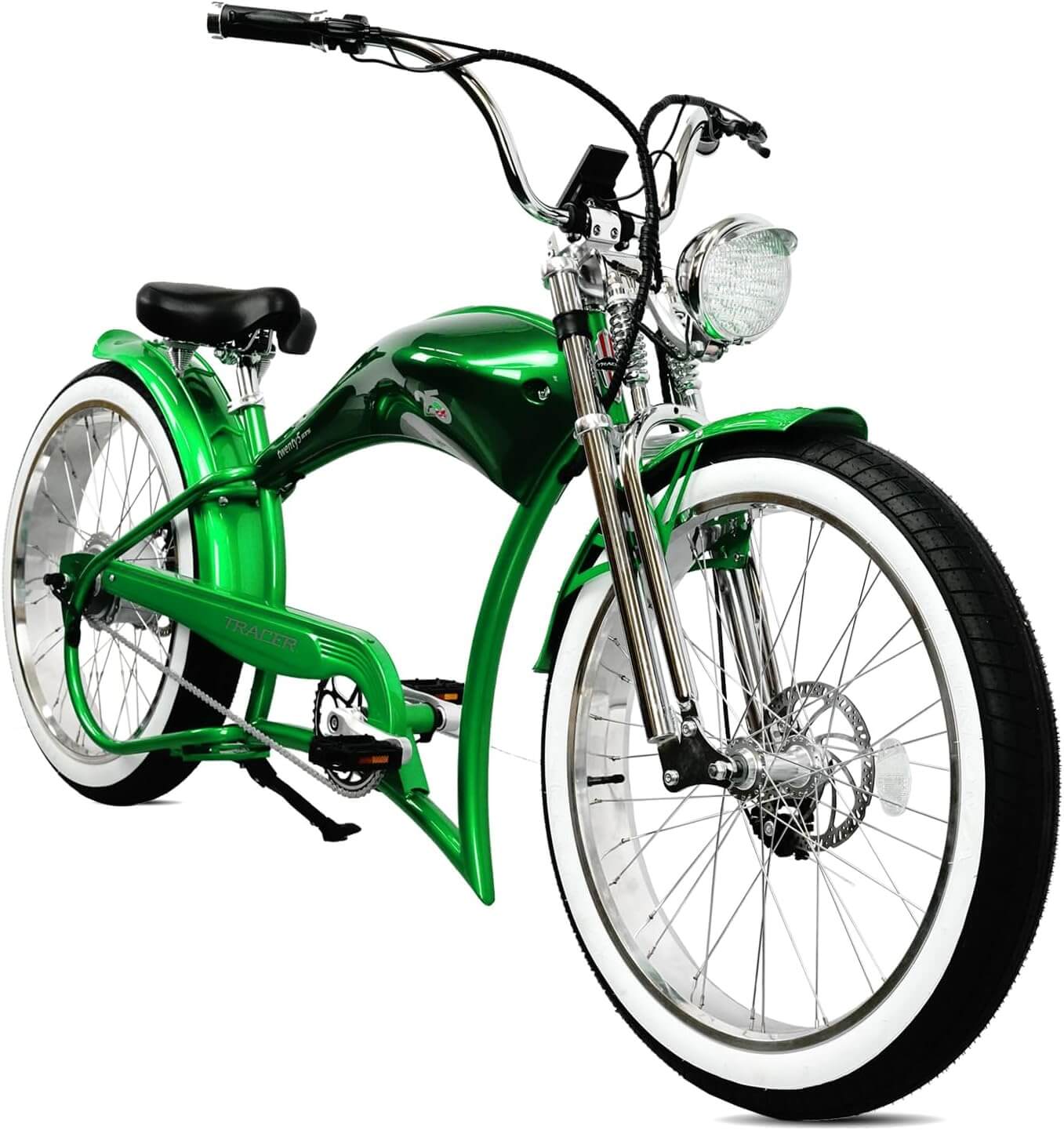Tracer FM-Twenty5 E-Bike 26" Stretch Cruiser Steel Frame and Chain Guard for 26" x3.0, 4.0 Tire