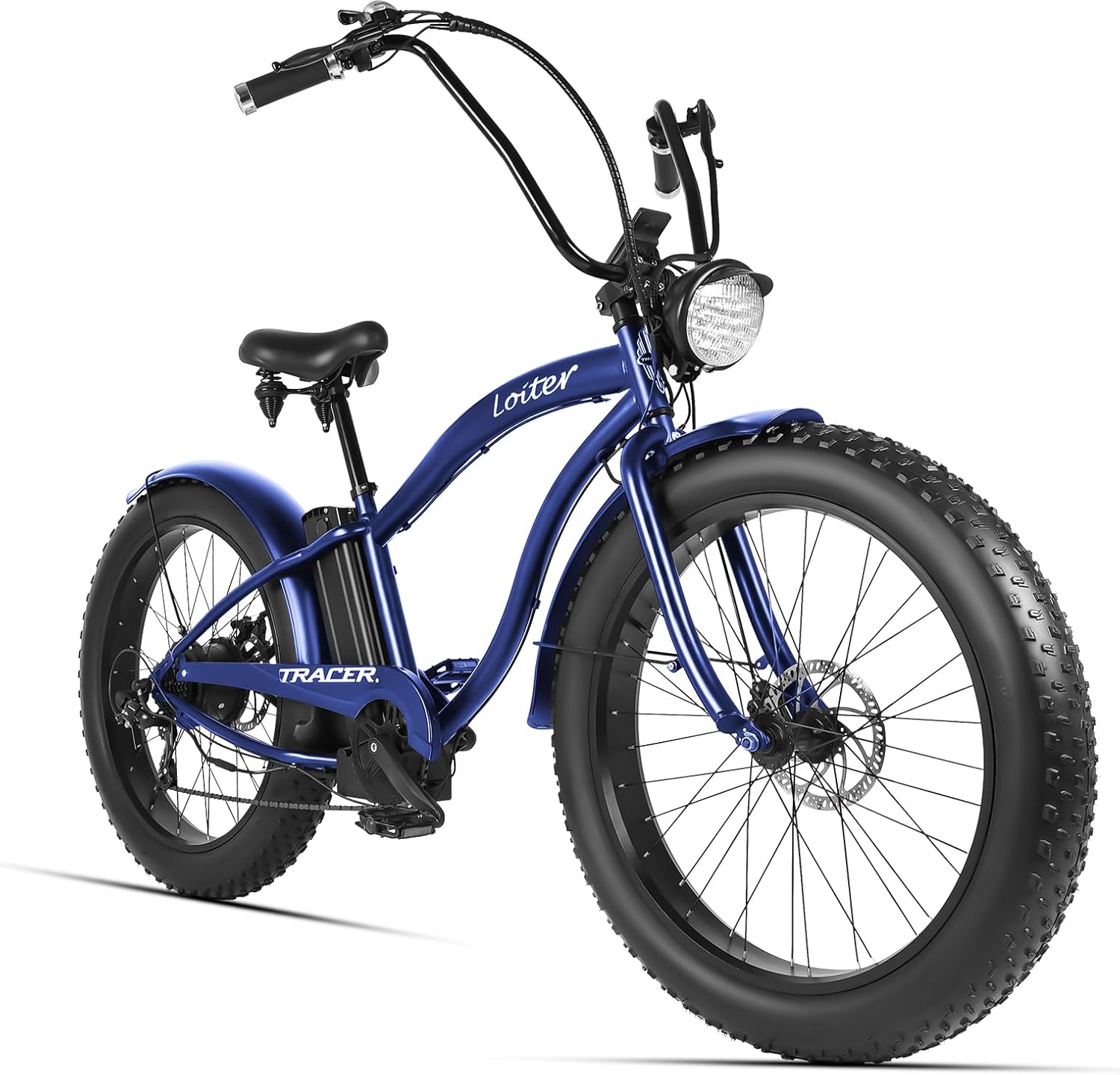 Tracer Loiter 26" 48V 800W Cruiser E-Bike Matte Blue 
