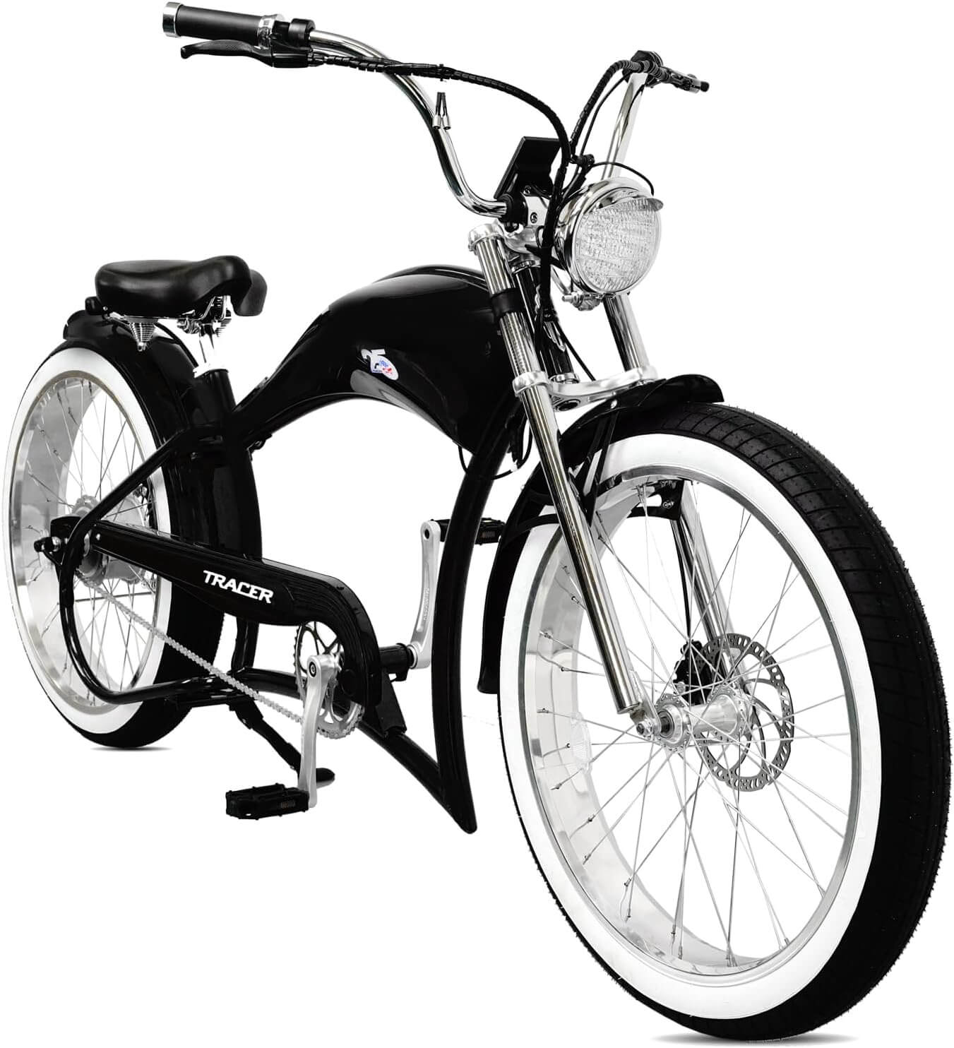 Tracer FM-Twenty5 E-Bike 26" Stretch Cruiser Steel Frame and Chain Guard for 26" x3.0, 4.0 Tire