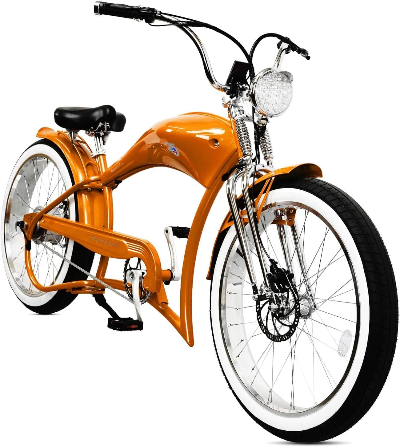 Tracer FM-Twenty5 E-Bike 26" Stretch Cruiser Steel Frame and Chain Guard for 26" x3.0, 4.0 Tire