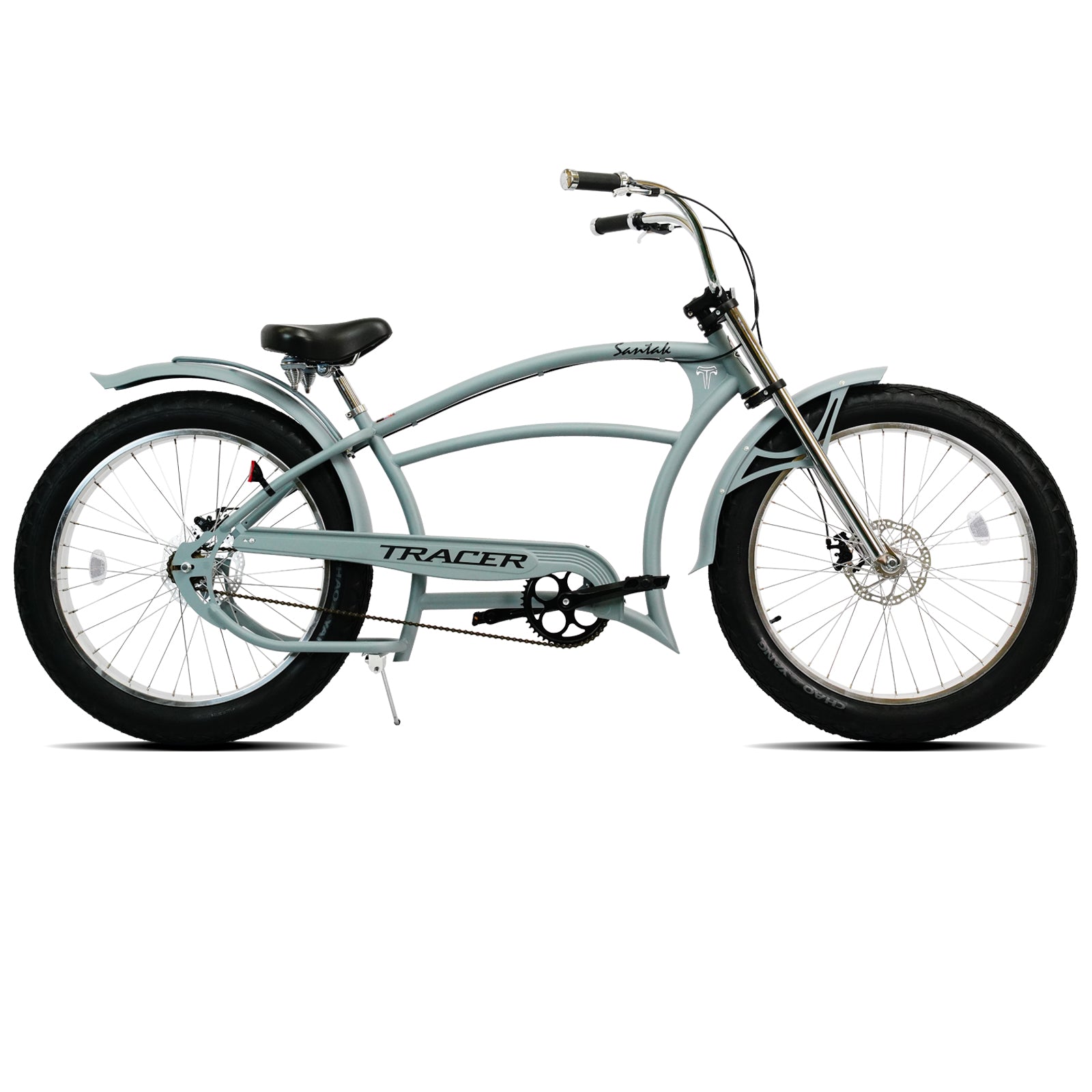 Tracer Santak GT 26" Chopper Stretch Cruiser Fat Tire Bike Single Speed Tracer Bikes