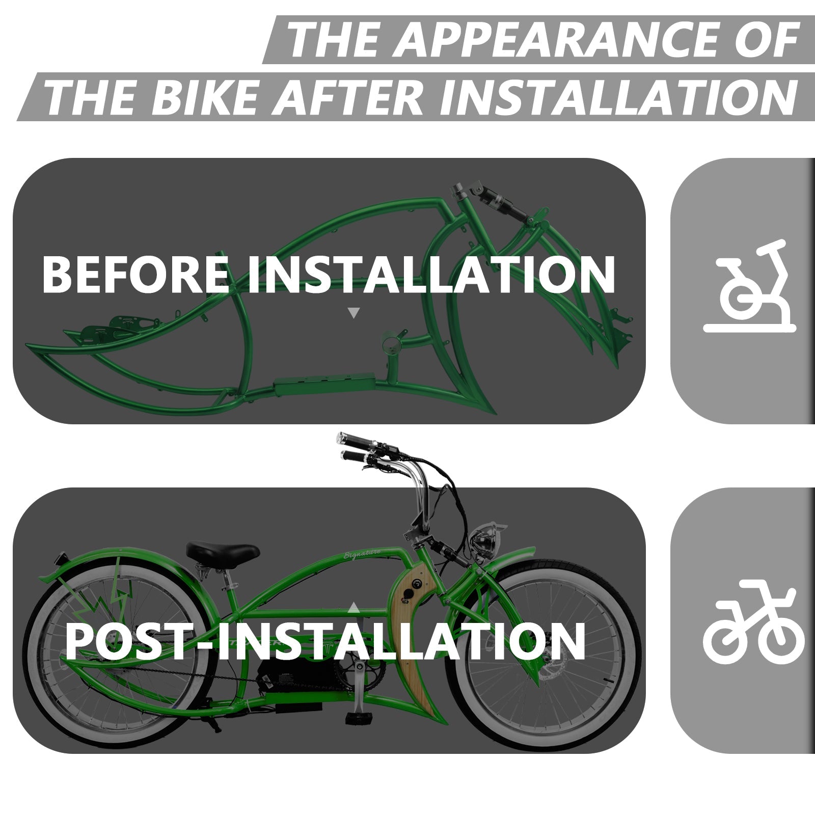 Tracer Signature Pro 26" Chopper Cruiser Electric Bike Frame Tracer Bikes