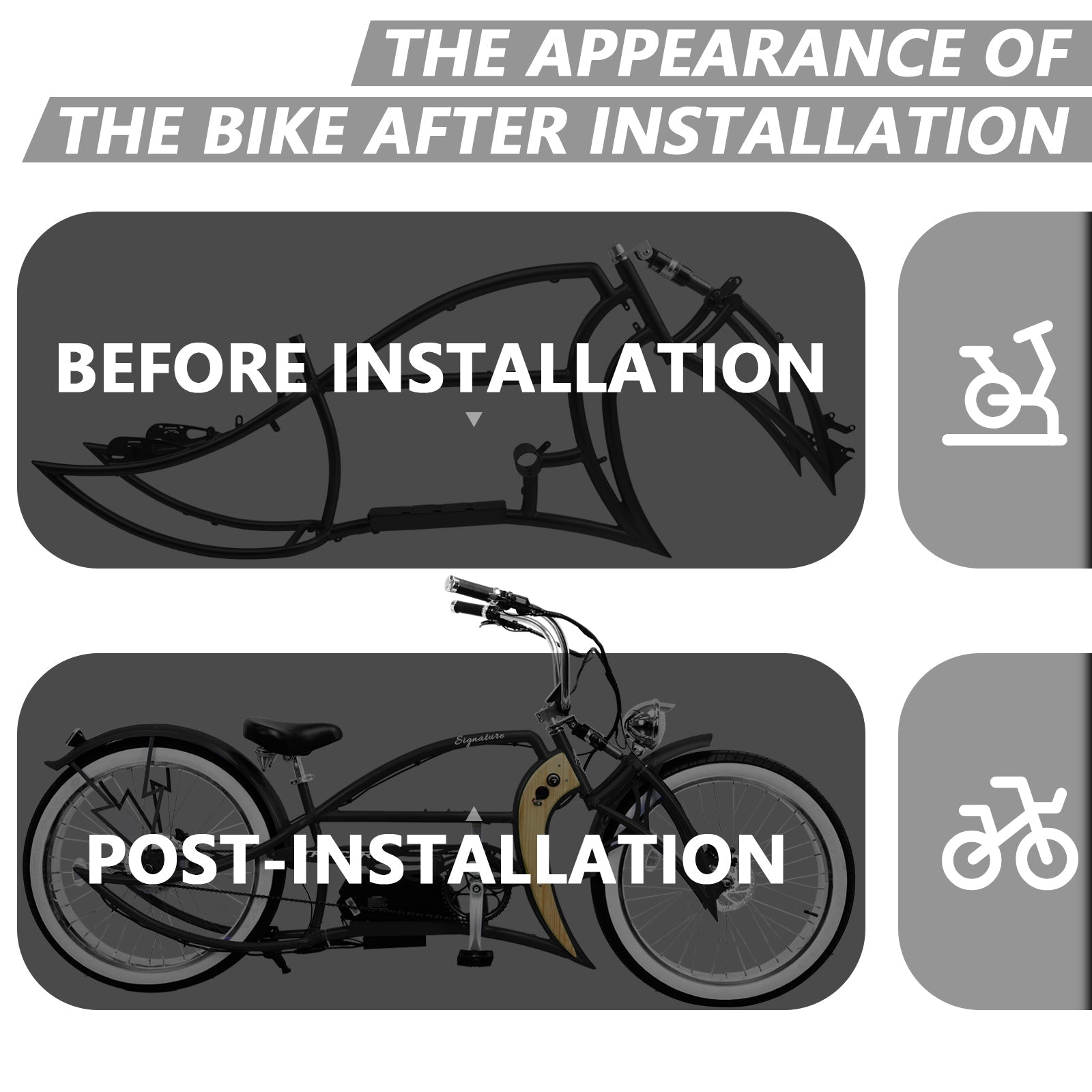 Tracer Signature Pro 26" Chopper Cruiser Electric Bike Frame Tracer Bikes