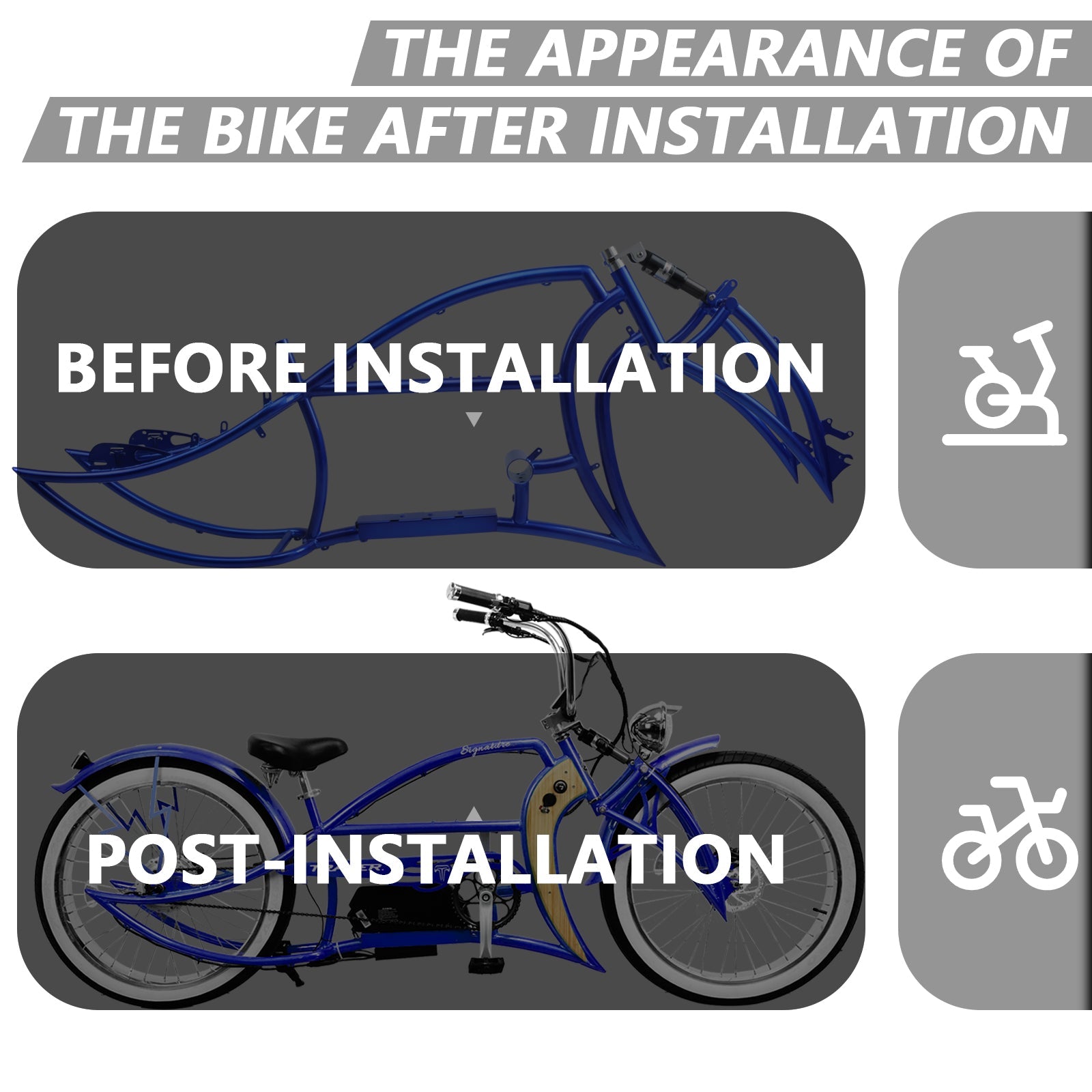Tracer Signature Pro 26" Chopper Cruiser Electric Bike Frame Tracer Bikes