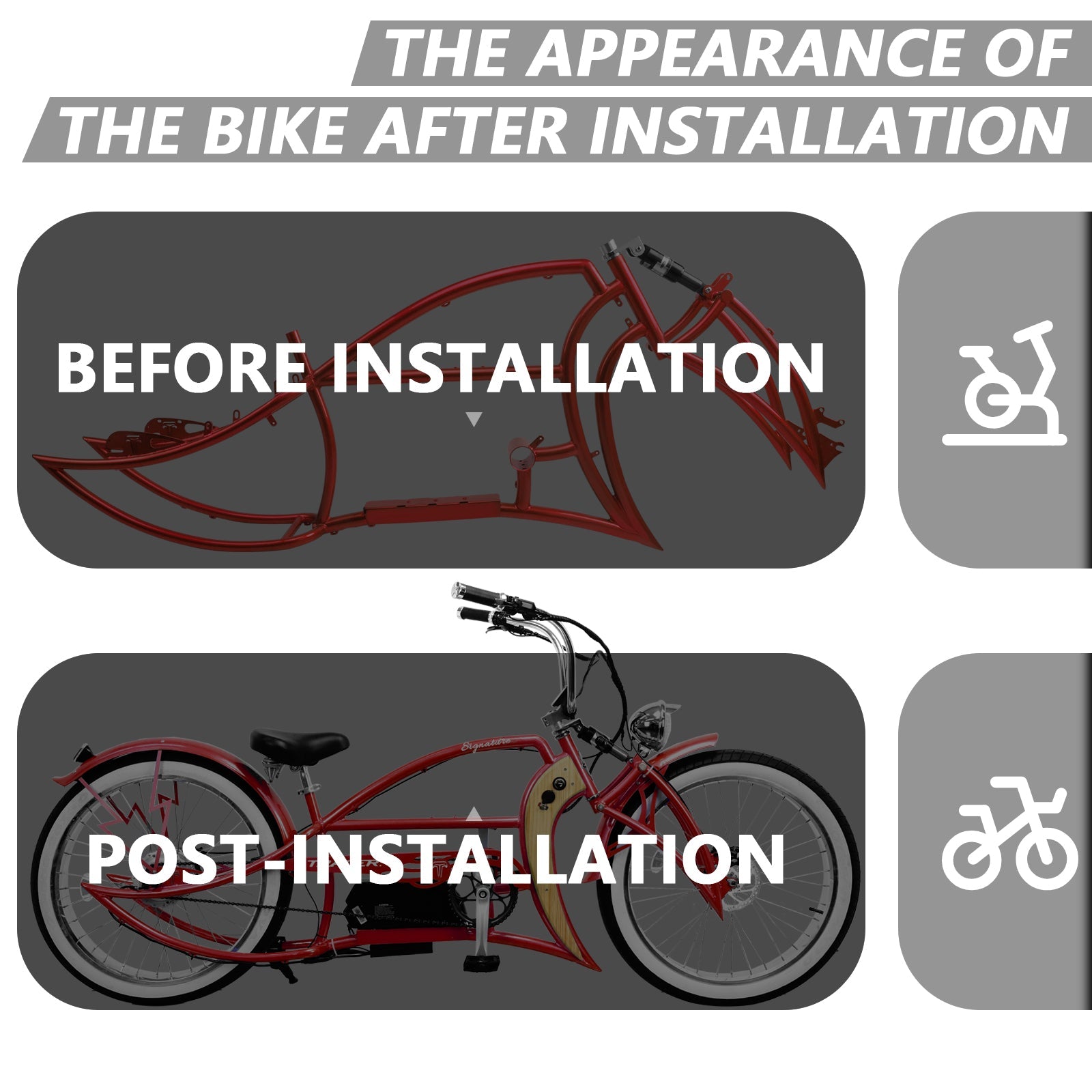 Tracer Signature Pro 26" Chopper Cruiser Electric Bike Frame Tracer Bikes