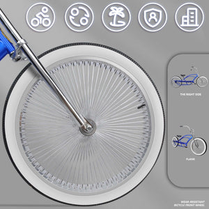 Black Tracer Beacon Pro 140H Stretch Cruiser Bike front wheel diagram.