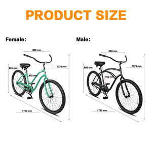 Tracer ACE-M 26" Beach Cruiser Bikes Single Speed for MEN Tracer Bikes