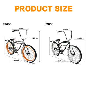Tracer Avalon GT 29'' Fat Tire stretch Beach Cruiser Bike 1-Speed/7-Speed Tracer Bikes