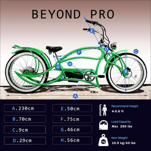 Tracer Beyond Pro 800W 26'' Classic Stretch Chopper EBike