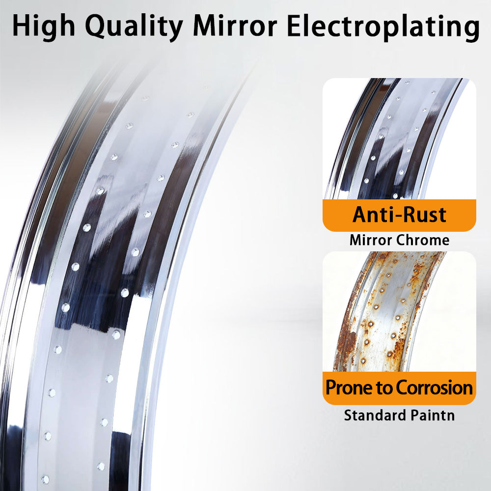 Tracer RM-TH7529140-CP Bicycle Mirror Electroplating Rim 29" x 14G x 140H 80mm For Cruiser Bike Tracer Bikes