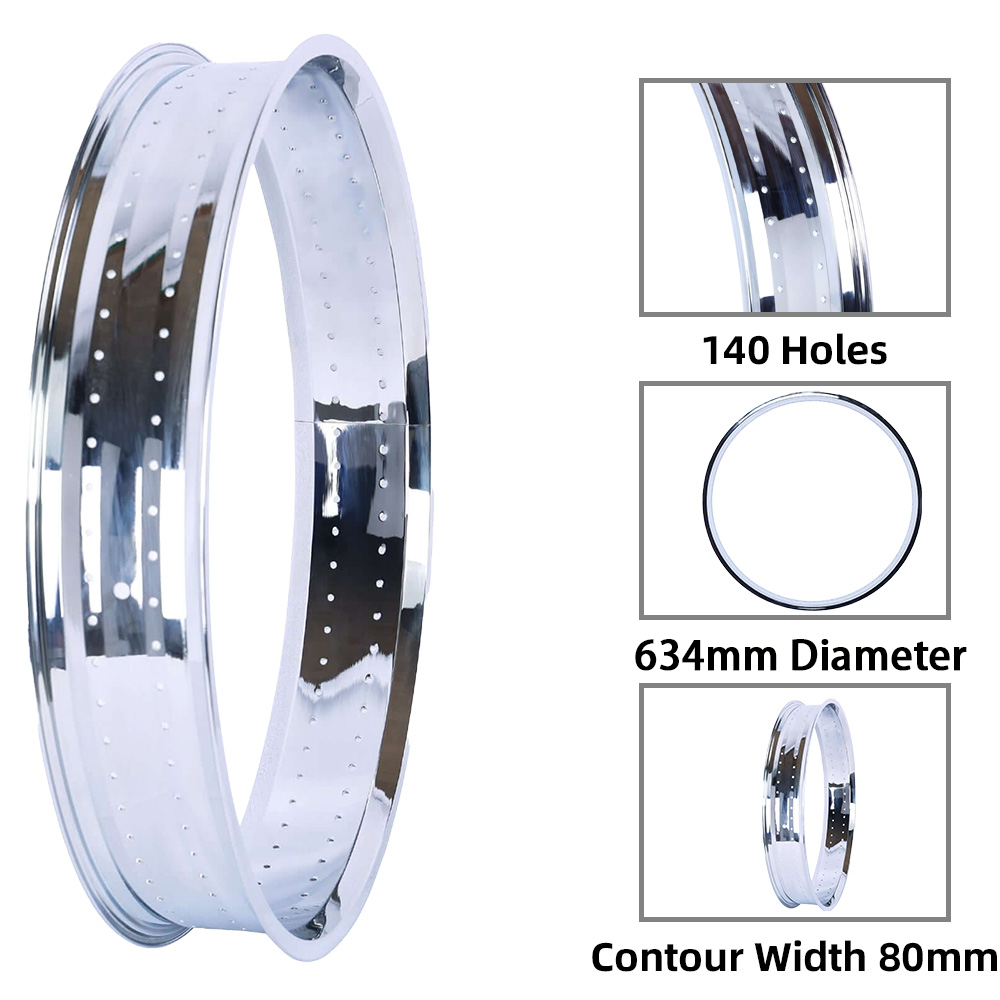 Tracer RM-TH7529140-CP Bicycle Mirror Electroplating Rim 29" x 14G x 140H 80mm For Cruiser Bike Tracer Bikes