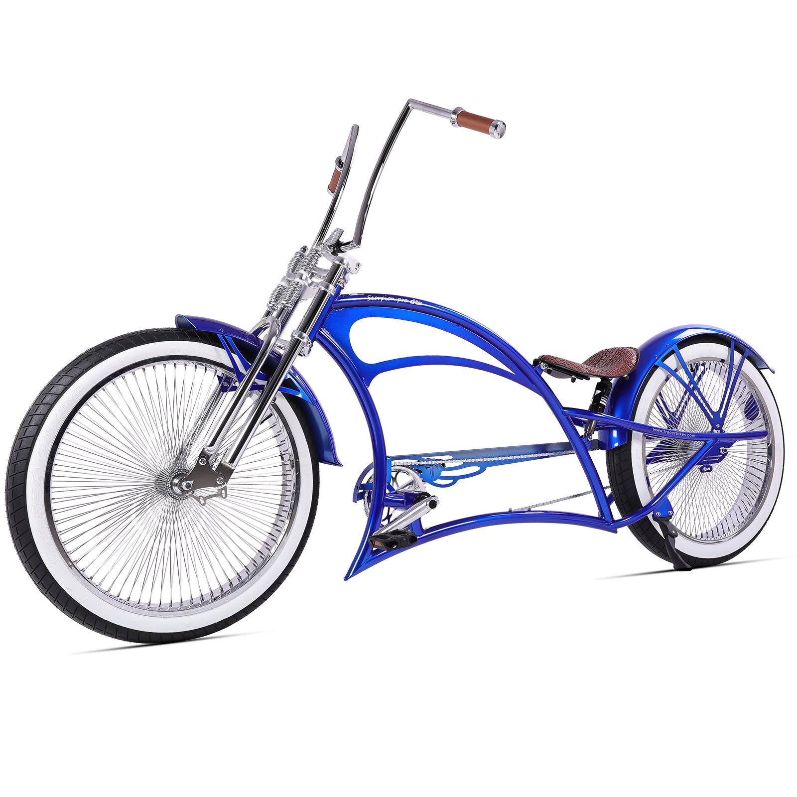 Tracer Scorpion Pro DTS Stretch Cruiser Bike: Retro Chopper