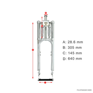 Tracer FK-GT640305145D8 26''-29'' Adjustable Dual Spring Fork for Disc Brake 1-1/8"(28.6mm)