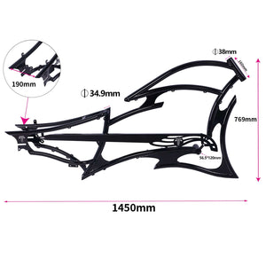 Tracer FM-RAIDER-7 26" Stretch Cruiser Bikes Steel Frame