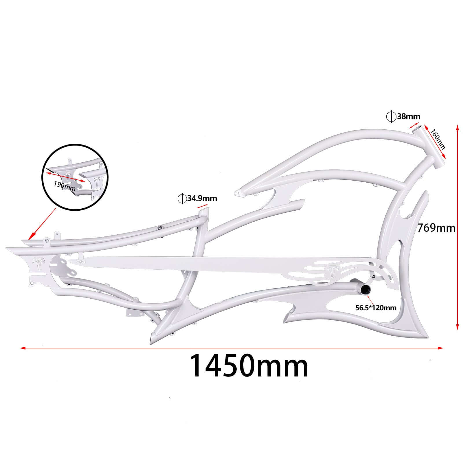 Tracer FM-RAIDER-7 26" Stretch Cruiser Bikes Steel Frame