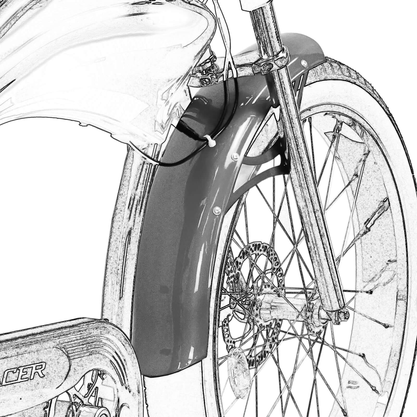 Tracer FD-26-BOSTON GT7 FOR SIENA GT7 Bike Fender 100mm