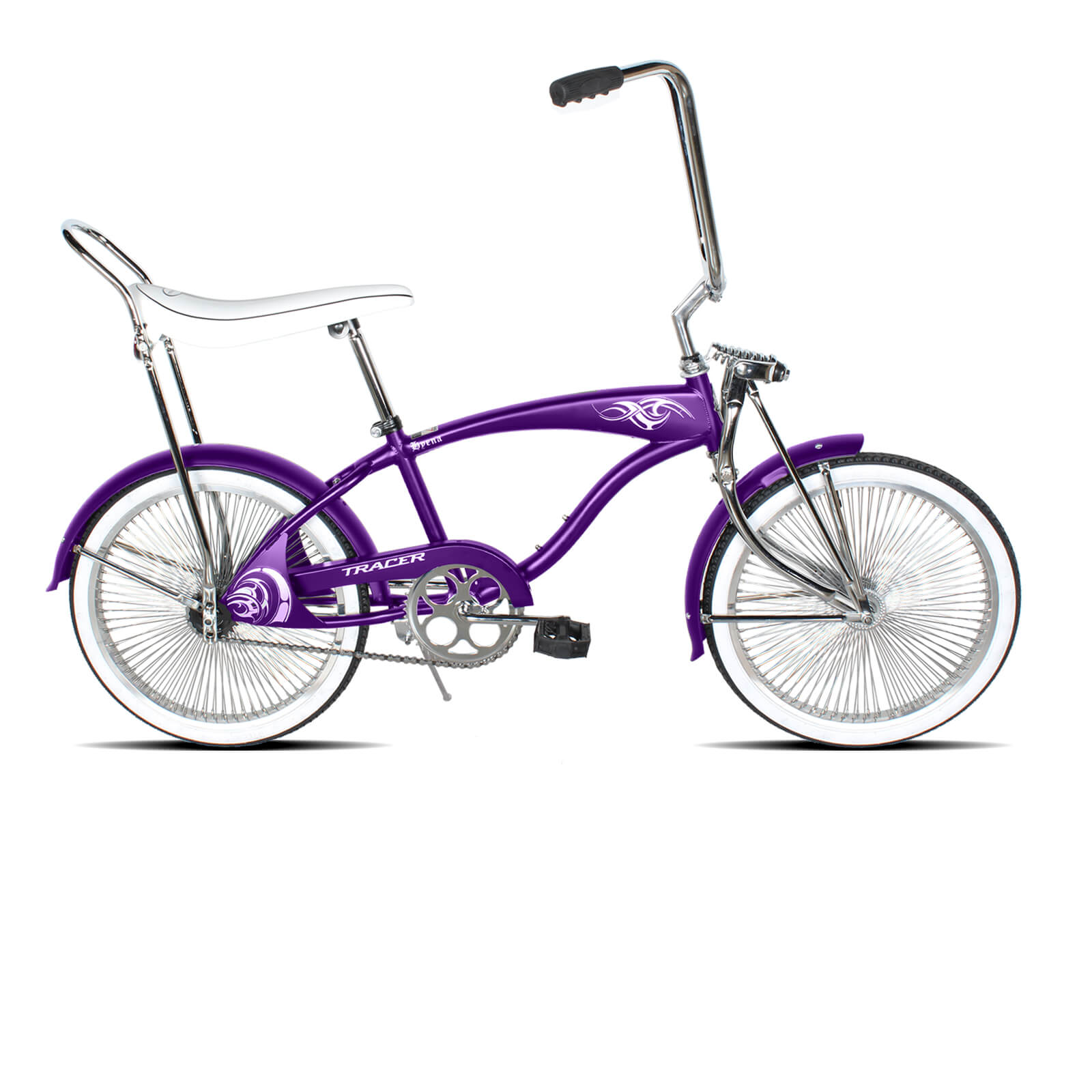 Tracer Hyena Classic Beach Lowrider Bike w/140H Wheel, Single Speed, w/ Banana Seat Tracer Bikes