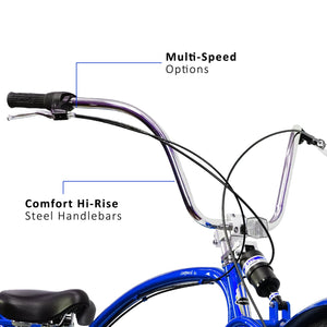 Tracer Leopard 3i Pro Vintage Stretch Beach Cruiser Bike Internal 3-Speed Tracer Bikes